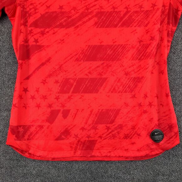 Nike Dri-Fit USA Soccer Jersey Womens Large Short Sleeve Red Crew Neck - Picture 8 of 14